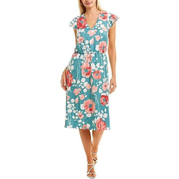 Adrianna Papell Dresses & Skirts - ADRIANNA PAPELL Women's Floral Cap Sleeved Midi Dress Size 2